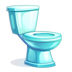 Bright and Colorful Cartoon Illustration of a Modern Toilet Design