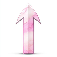 Decorative Pink Arrow Design with Marble Texture and Shiny Finish