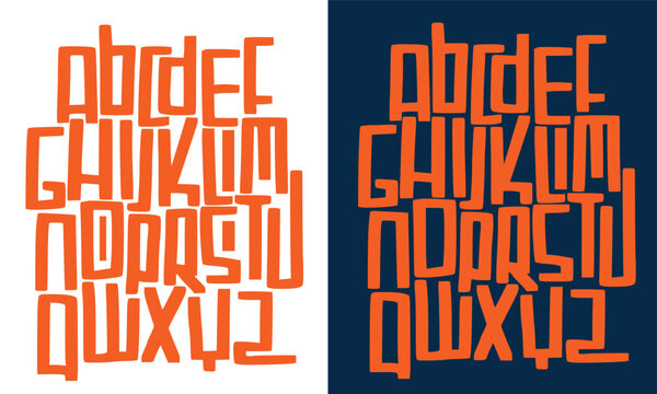 Vector hand drawn typeface in graffiti style. 