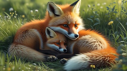 Obraz premium red fox cub
