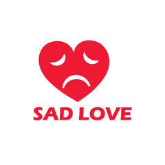 Sad love logo design 