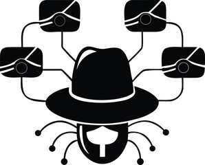 Modern and Unique cybersecurity icon silhouette vector art, cybersecurity line art vector illustration, cybersecurity vector logo icon design