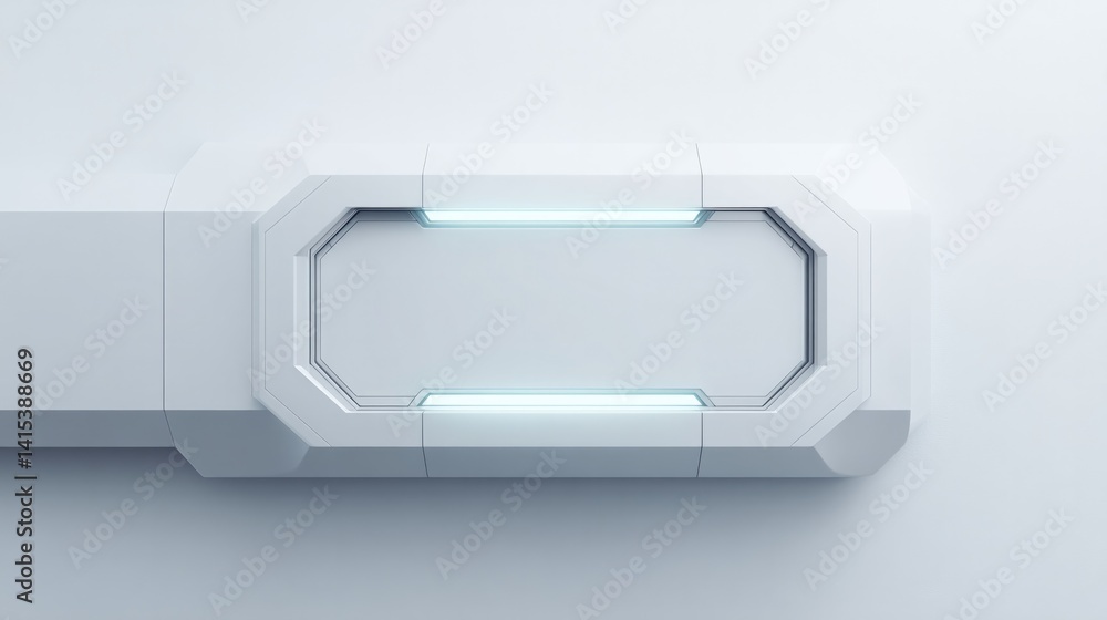 Fototapete futuristic 3d computer object on minimalist background with ample copy space