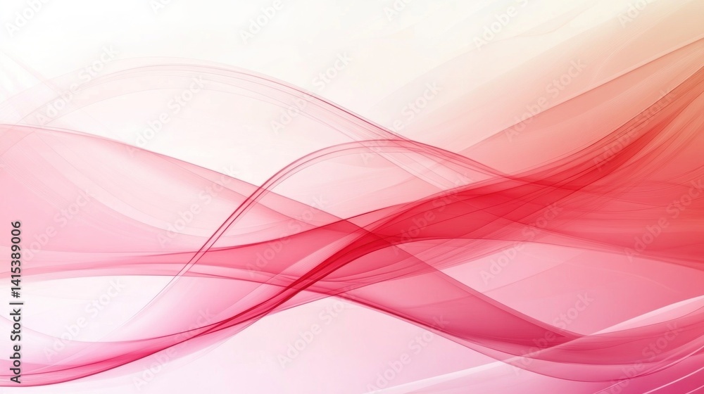 Poster abstract fluid design with soft red and white tones.