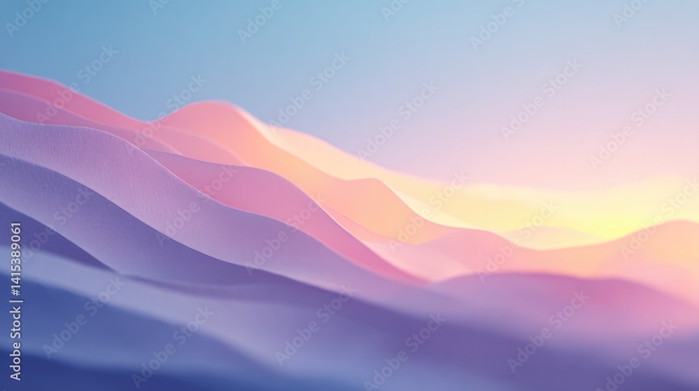 Aufkleber gradient of soft pastel waves overlapping each other showcasing minimalistic design with ample copy 