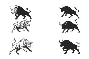 Naklejka premium Bull silhouette