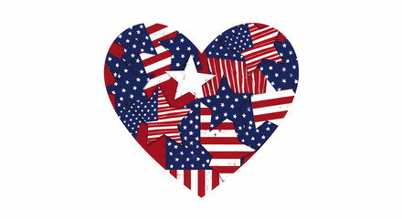 american flag heart