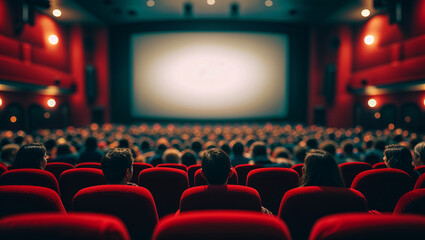 People enjoying film in movie theater