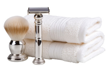 Father's Day Grooming Rituals Classic Shaving Kit Arrangement in Cozy Home Setting, Isolated on Transparent Background