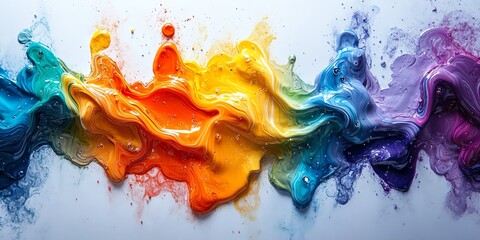 This stunning abstract artwork showcases vibrant colors blending together in a fluid motion. Perfect for modern decor and artistic inspiration.