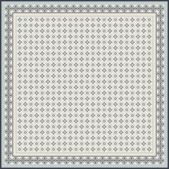 Obraz premium Hijab scarf flower abstract pattern.Ethnic geometric ornament with frame motif border hijab pattern.Design for fabric,print,scarves,shawl,kerchief,bandana,clothing,pareo,pillows,tablecloth,decoration.