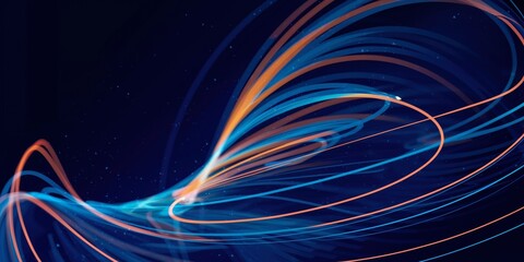 Cyber Big Data Flow Particles Bokeh. Digital Neural Network. AI Technology Machine Deep Learning Concept. Digital Communication. Science Technology Presentation. Background. Copy Space.