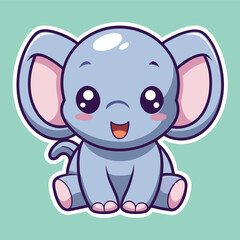 Obraz premium Cute cartoon elephant