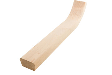 Long wooden plank is shown on a white background