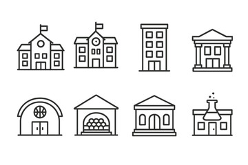 Fototapeta premium outline vector icons of educational emails: course email, lesson update, enrollment confirmation, assignment notice, student message, feedback email, online class invite, study reminder.-based, set