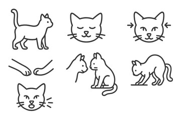 Naklejka premium outline vector icons of phone communication: phone call, missed call, voicemail, message, contact book, video call, call log, SMS. set of line style icons in a modern, minimalist design.