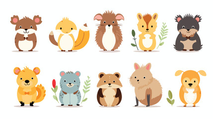 Adorable Koala, Rabbit, and Hedgehog in Safari Jungle: Wildlife Exploration