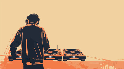 Elegant DJ Design over Beige Vector Background Illustration