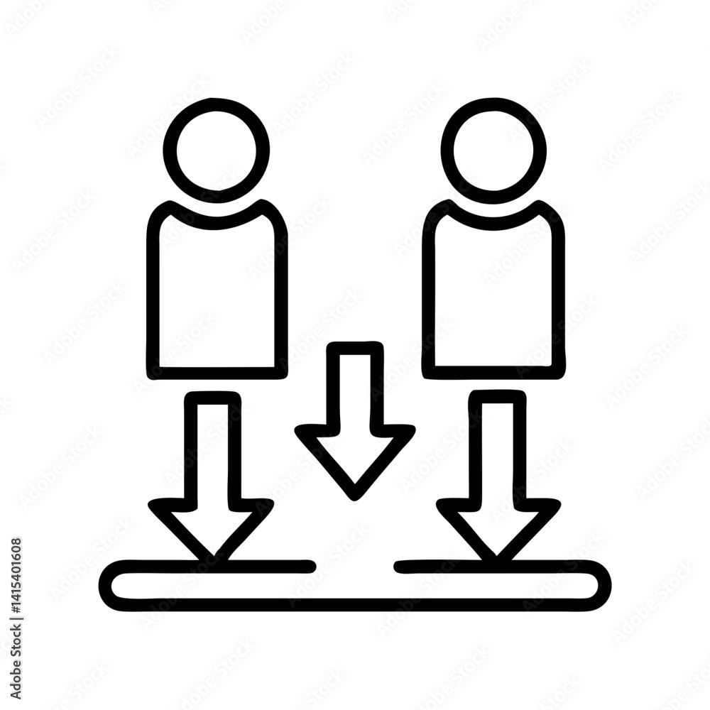 Poster team members collaboration integration icon vector download teamwork synergy connection process work