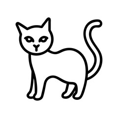 Cat outline drawing vector illustration cute kitten pet animal domestic feline graphic design icon simple