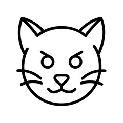 Angry cat face vector illustration drawing for pet lovers and halloween graphic design needs