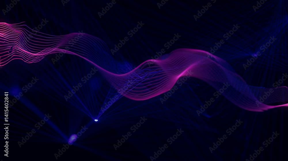 Poster colorful light waves move gracefully through dark space, creating captivating visual effects. ideal 