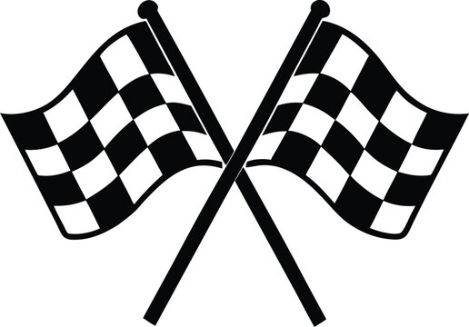 crossed checkered flags black and white