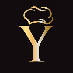Initial Letter Y Chef Hat Symbol Vector Template For Food and Restaurant Logo