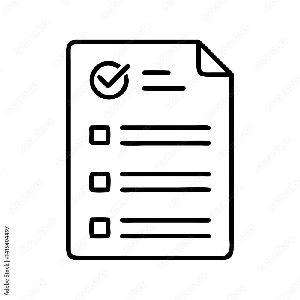 Poster checklist document icon vector illustration for task management and project planning concept design