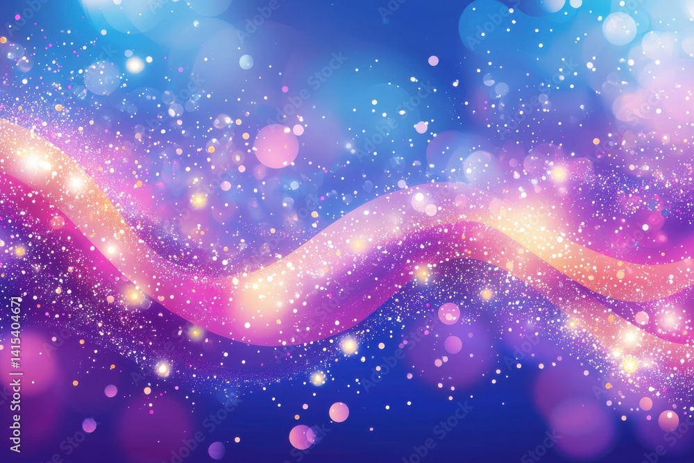 Wall mural colorful abstract background with bokeh effect and glittering particles