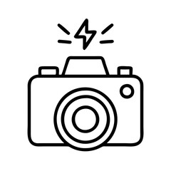 Camera photography flash icon vector illustration professional equipment image capture tool design