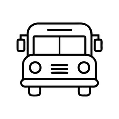 School bus clip art vector illustration, transportation vehicle icon, back to school design element