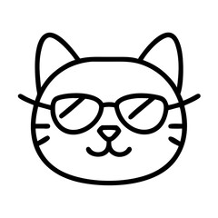Vector illustration of a cute cat with glasses for pet lovers and animal themed designs and art