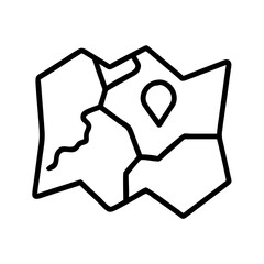 Vector illustration of a map with location pin for travel adventure and navigation guide