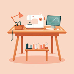 vector image of sewing machine