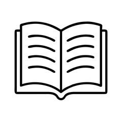 Open book icon vector illustration for reading education literature and library concept design
