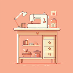 vector image of sewing machine