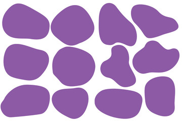Purple seamless pattern, shape text frames. set of abstract purple speech bubbles. Wavy rectangular, square textboxes. On transparent background