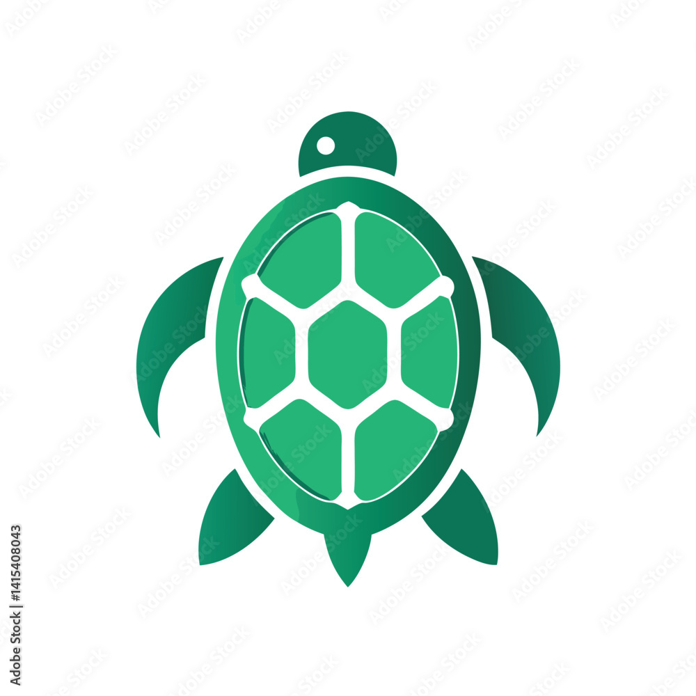 Poster clean turtle shell pattern logo icon on white