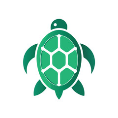 Obraz premium clean turtle shell pattern logo icon on white