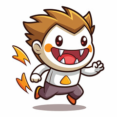 Fototapeta premium Energetic cartoon character running