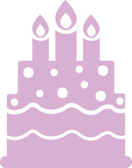 Birthday cake clip art design on plain white transparent isolated background for card, shirt, hoodie, sweatshirt, apparel, tag, mug, icon, poster or badge
