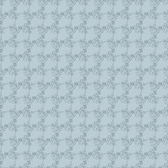 Seamless Decorative Light Blue Floral Pattern With Elegant Ornamental Details