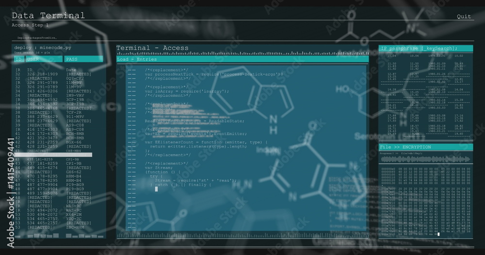 Poster image of shapes over data processing