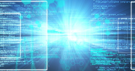 Image of shapes over data processing