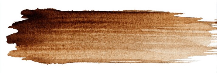 Brown Watercolor Brush Stroke Texture - Abstract brown watercolor wash, gradient texture, perfect for backgrounds or design elements