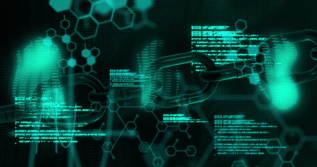 Image of chain over data processing