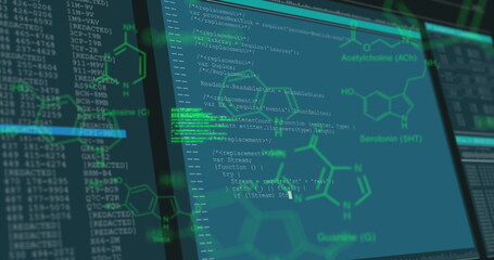 Image of shapes over data processing