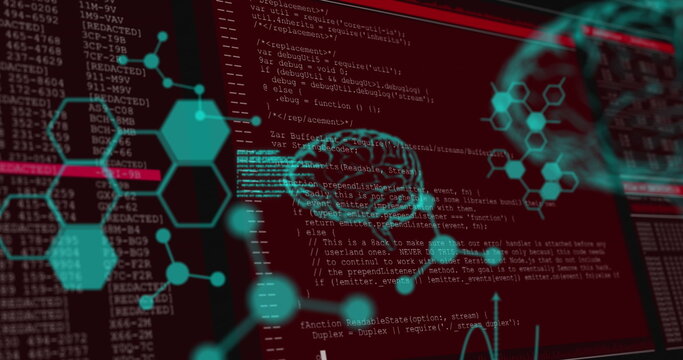 Image of shapes and brains over data processing