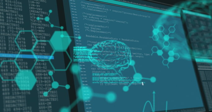 Image of brains over data processing